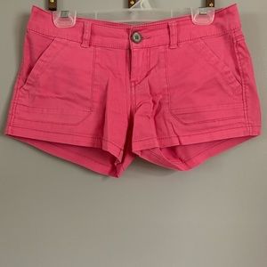 Pink denim jean shorts